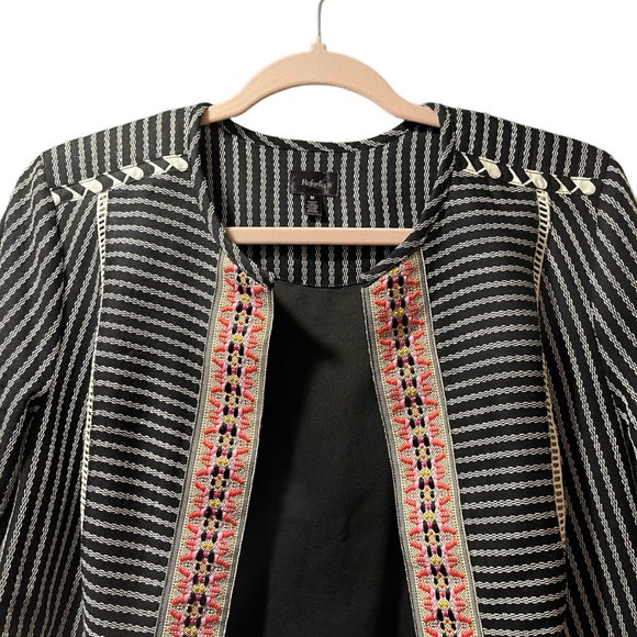Rafaella Blazer Women Size Medium Mix Media Open Front Lightweight Preppy Causal - Picture 3 of 7